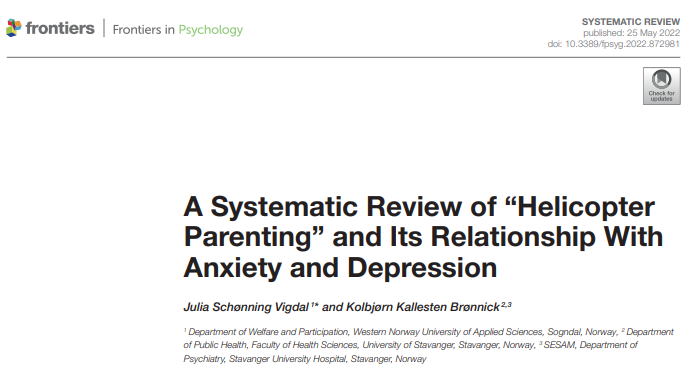 ヘリコプター育児が子どもの鬱を助長する